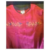 CandK Designs Pink Cardigan with Bird Embroidery 3X - Retail: $25