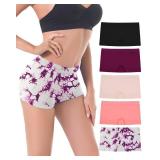 LALESTE Womenfts Boyshort Underwear Full Coverage Seamless Panties Soft Stretch Boxer Briefs 5 Packs - Retail: $24