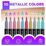 ThEast 10 Colors Glitter Face Paint, Halloween Makeup Kit, Body Markers for Skin Washable Temporary Tattoo Pens, Metallic Holographic Cosplay Makeup - Retail: $15