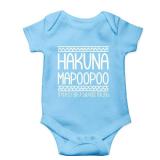 AW Fashions Hakuna Mapoopoo Baby Bodysuit Cute and Funny Newborn Apparel Trendy Outfit for Boys or Girls (6 Months, Light Blue) - Retail: $12