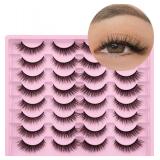 Lashes Natural Look Wispy Fasle Eyelashes 12mm Short Faux Mink Eyelashes Cat Eye Natural Strip Lashes Pack by Zegaine 16 Pairs - Retail: $9
