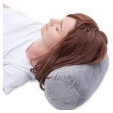 1 MIDDLE ONE Round Cylinder Bolster Pillow with Removable Velvet Cover, Tube Roll Cervical Pillow for Head, Neck, Back and Legs Support, 13\ x 6\in, Grey - Retail: $16in