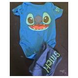 Disney Lilo and Stitch Boys Short Sleeve Bodysuit and Pants Set for Newborn and Infant 6M - Retail: $21