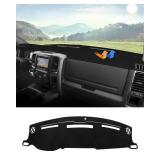 Autorder Dashboard Cover Mat for 2010-2018 Dodge Ram 1500 2500 3500 Accessories Dash Cover Flannel Dash Mat Sunshade Glare UV Rays Protector (Without Hud) - Retail: $29