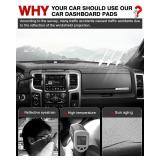 Autorder Dashboard Cover Mat for 2010-2018 Dodge Ram 1500 2500 3500 Accessories Dash Cover Flannel Dash Mat Sunshade Glare UV Rays Protector (Without Hud) - Retail: $29
