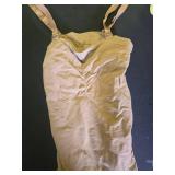 Miguofan Strapless Shapewear Bodysuit for Women Tummy Control, Seamless Tube Top Bodysuit Body Shaper Off Shoulder Leotard (Brown-thong style, Small) - Retail: $18