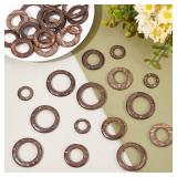 PH PandaHall 80pcs Wooden Linking Rings 4 Styles Coconut Rings Undrilled Mini Circle Pendant Connectors Hollow Wood Circles for Earring Bracelet Necklace Macrame Jewelry DIY Craft Making, 20~38mm - Re