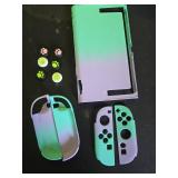 DLseego Protective Hard Case for Nintendo Switch 2 (2025), PC Grip Cover for Joy Con, Detachable JoyCon Controller Protectors-Shockproofand Scratch-Resistant Console Shell, 6 Thumb Grips - Purple Gree