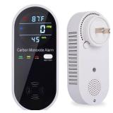 Carbon Monoxide Detector Plug in Wall, WESHLGD Portable Carbon Monoxide Detector for Travel, 3-in-1 CO Detector for Home and Travel Camping(CO Gas Meter Temperature Humidity Sensor), KH106, Black - Re