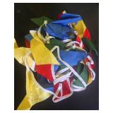 32Ft Super Mario Party Decorations Red Blue Yellow Green Carnival Circus Clown Triangle Flag Pennant Bunting Banner Fabric Garland Streamers for Kids Mario Birthday Baby Shower Outdoor Garden Decor - 