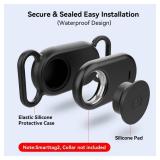 Dog Collar Holder(2 Pack) for Galaxy Smarttag2, Waterproof Silicone Case for Pet Cat, Anti-Lost Scratch Resistant Protective Cover Accessory for Samsung Galaxy Smart tag2 (Black) - Retail: $8