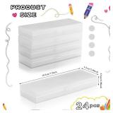 Fainne 24 Pcs Plastic Pencil Case Bulk Pencil Boxes Plastic Stationery Case Frosted Pen Box Pen Holder with Hinged Lid Snap Closure for Office Supply(7.09 x 2.36 x 0.98 Inch,White) 3 Will Not Close - 