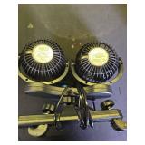 Car Fans 12V Electric Cooling Rear Seat Headrest Vehicle Fan with Cigarette Lighter Plug 2 Speed, 360 Degree Adjustable Dual Head Automobile Fan for Truck Van SUV RV Boat Auto - Retail: $10
