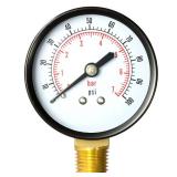 Pool Filter Pressure Gauge - Premium SpaPoolAquarium Water Pressure Gauge by Aquatix Pro, 2\ Dial, 0-100 Psi, Bottom Mount 14\in, Compatible with Most Brands Such as Hayward, Pentair and Jandy - Retai