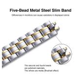 STIROLL Thin Replacement Band Compatible for Apple Watch 38mm 40mm 41mm 42mm(Series 11 10), Stainless Steel Metal Wristband Women Men for iWatch Ultra SE Series 9 8 7 6 5 4 3 2 1, Silver Gold DAMAGED 