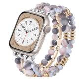 VISOOM Beaded Boho Bracelet Compatible for Apple Watch Band 40mm38mm41mm42mm Series 11 10 9 8 7 SE Series 654 Women Fashion Cute Handmade Crystal Beads Stretchy Watch Strap for iWatch Bands 321 - Reta