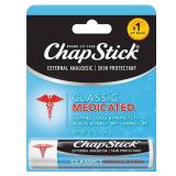 ChapStick Classic Medicated Lip Balm  External Analgesic, Skin Protectant for Dry Lips and Cold Sore Pain Relief, 0.15 Oz Ea - Retail: $2