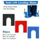 Atesilor 36 Pcs Plastic Auto Lift Leveling Shim Kit For 2 Post 4 Post Car Lift Install, Tile Construction Horseshoe Spacer Fit For 34\ Anchor Bolt (116\in Blue, 18\in Red, 14\in Black) - Retail: $17in