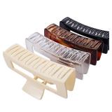 4 Pack Extra Large Hair Claw for Women, 5ftft Strong Hold Bright Clamps for Thick and Long Hair, 90fts Non-slip Square Jaw Clips for Curly Hair, - Retail: $10