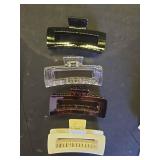4 Pack Extra Large Hair Claw for Women, 5ftft Strong Hold Bright Clamps for Thick and Long Hair, 90fts Non-slip Square Jaw Clips for Curly Hair, - Retail: $10