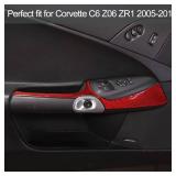 PIUGILH Inner Door Handle Panel Trim Compatible with Corvette C6 Z06 ZR1 2005-2013, Carbon Fiber Left Driver Side Inside Door Handle Cover Protective Anti-Scratch Interior Accessories, 2PCS - Retail: 