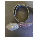 BEAUDRM Womenfts Retro Vintage Western Country Belt Metal Buckle Faux Leather Floral Waist Belts Plain Brown Suit Waist Size:25.6-29.5 - Retail: $19