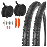 RUTU 26x1.75 Folding Bike Tires Inner Tubes with Schrader Straight Valve for City Cruiser Bikes Urban Bicycles 26x1.95 26x2.0 2-Pack - Retail: $34