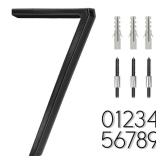 6\ Stainless Steel Floating House Number 7, Metal Modern House Numbers, Mailbox Decor Number with Nail Kit, Coated Black, 911 Visibility Signage (Large 7) - Retail: $10in