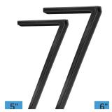 6\ Stainless Steel Floating House Number 7, Metal Modern House Numbers, Mailbox Decor Number with Nail Kit, Coated Black, 911 Visibility Signage (Large 7) - Retail: $10in
