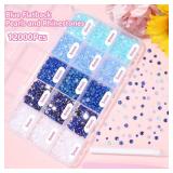 12000 Pcs Blue White Flatback Pearls and Rhinestones for Crafting, 3-5 mm Jelly Resin Rhinestones, Mixed Size Half Pearl Bedazzling Gems for Nail DIY Crafts Mugs Bottles Tumblers Clothes Makeup - Reta