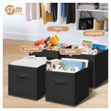 STORAGE MANIAC Storage Cubes, 11 Inch Collapsible Storage Bins with Handles, 8 Pack Fabric Foldable Bins for Organization, Durable Storage Bins for Closet, Shelves, Offices, Toys, 8-Pack Black - Retai