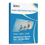 Uinkit Brochure Paper Glossy Double Sided Photo Paper 8.5x11 Inkjet 37lb 140gsm Dye ink Thin Photo Picture Flyer Calendar Magazine CD Cover letter (100, 8.5x11-glossy) - Retail: $17