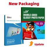 Uinkit Brochure Paper Glossy Double Sided Photo Paper 8.5x11 Inkjet 37lb 140gsm Dye ink Thin Photo Picture Flyer Calendar Magazine CD Cover letter (100, 8.5x11-glossy) - Retail: $17