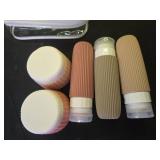 Mrsdry Travel Bottles 5 Pack, TSA Approved 3 oz Travel Toiletries Containers with Clear Bag, Leak Proof Silicone Squeezable Essentials Jars - Retail: $18