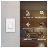 Kasa Smart Light Switch HS200, Single Pole, Needs Neutral Wire, 2.4GHz Wi-Fi Light Switch Works with Google Home, UL Certified, No Hub Required, White - Retail: $13
