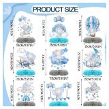 9 Pcs Elephant Baby Shower Honeycomb Centerpieces Party Decor for Boys,Cute Blue Elephant Honeycomb Balloons Star Moon Topper 3D Table Decoration for Kids Party Baby Shower Party Photo Props Supplies 