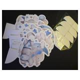 9 Pcs Elephant Baby Shower Honeycomb Centerpieces Party Decor for Boys,Cute Blue Elephant Honeycomb Balloons Star Moon Topper 3D Table Decoration for Kids Party Baby Shower Party Photo Props Supplies 