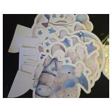 9 Pcs Elephant Baby Shower Honeycomb Centerpieces Party Decor for Boys,Cute Blue Elephant Honeycomb Balloons Star Moon Topper 3D Table Decoration for Kids Party Baby Shower Party Photo Props Supplies 