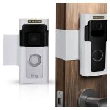 Homalor Anti Theft Ring Doorbell Mount: White Ring Doorbell Door Mount Blink Camera Holder - Metal, No Drill Required - Retail: $24