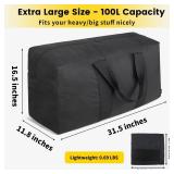 Vorspack Extra Large Duffle Bag for Travel - 100L Duffel Bag for Men Gear Bag for Storage Foldable Weekender Bag for Overnight Camping - Black - Retail: $22