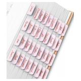 Mr. Pen- Bible Tabs, 75 pcs, Soft Pink, Bronze Foil Lettering, Laminated Bible Tabs for Women and Men - Retail: $7