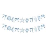 2Pcs Blue Bow Starfish and Shell Banner, Beach Bachelorette Party Decorations Seashell Party Decor, Exquisite and Beautiful Hanging Garland Decorations for Summer Birthdays Weddings - Retail: $8