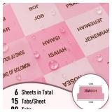 Pink Bible Tabs for Women - Large Print Laminated Bible Study Supplies with 24K Gold Leaf Gilded Lettering, Book Index Tabs for Catholic and ESV Bible, Scripture Journaling Accessories - Retail: $6