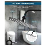 Hibbent All Metal 2 Pack Shower Head Flow Control Valve, G12 Brass Shut-off Valve with Metal Handle Lever, Shut OFF Water Flow Control Regulator for Handheld Shower, or Bidet Sprayer, Matte Black - Re