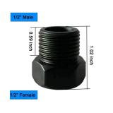 MOSELNY Black Brass Pipe Fittings, Shower Extension Connector,12\ NPT Male to G12 Female Adapter, Shower Head Coupling,Matte Black Finish (2 Pcs) - Retail: $12in