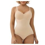 SHAPERX Womenfts Shapewear Bodysuit Tummy Control Body Shaper Seamless Sculpting Snatched Waist Body Suit?SZ5213-Beige-LXL - Retail: $39