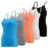 BQTQ 5 Pcs Camisole for Women Undershirt Spaghetti Strap Camisole Tank Tops, L - Retail: $19