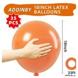 ADOINBY 18 Inch Orange Balloons - 35Pcs Large Thick Orange Balloons Big Round Orange Latex Balloons for Birthday Baby Shower Wedding Graduation Orange Summer Themed Party Decorations - Retail: $8