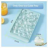 WIBIMEN Ice Cube Tray with Lid - Round Ice Tray for Freezer with Lid - Ice Cube Trays for Freezer (One Tray Only) - Retail: $10