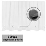 Shower Curtain Liner with 6 Magnets - Heavy Duty PEVA Plastic Shower Curtain for Bathroom, Waterproof Vinyl and See Through Bath Liner, Metal Grommets - Clear, 72x72 - Retail: $10